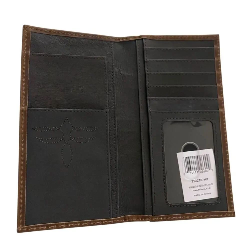 NWT Men’s Justin Rodeo Genuine Leather RFID Western Wallet Serape Logo 2122767W7